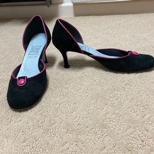 Cynthia Rowley black suede d’Orsay heels, size 10